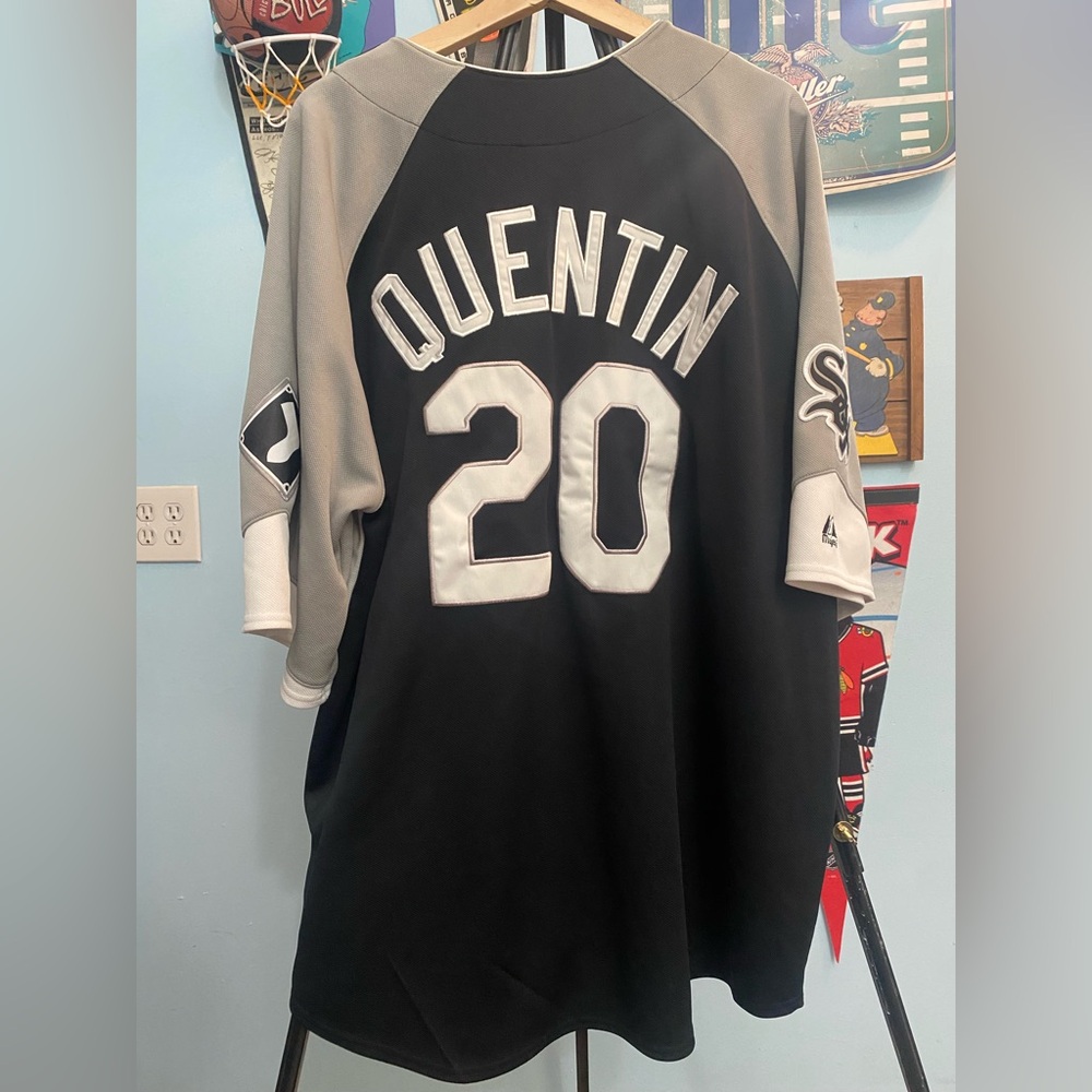 Carlos Quentin Black Majestic Chicago White Sox Jersey - Men Size 2XL